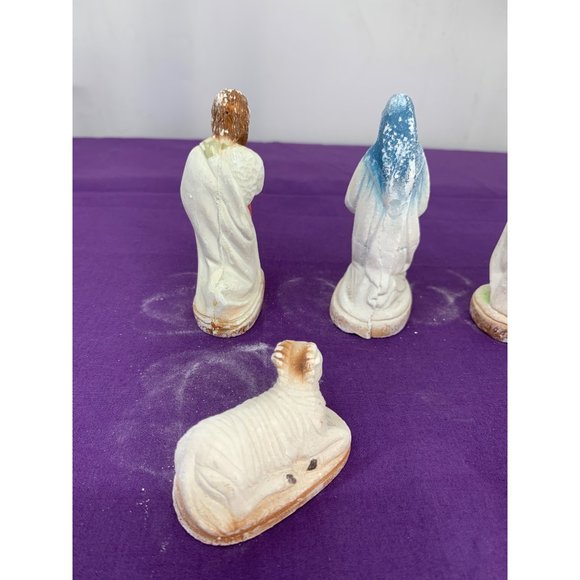 Vintage Chalk Wear Nativity Replacement lot set six pieces - Picture 9 of 12